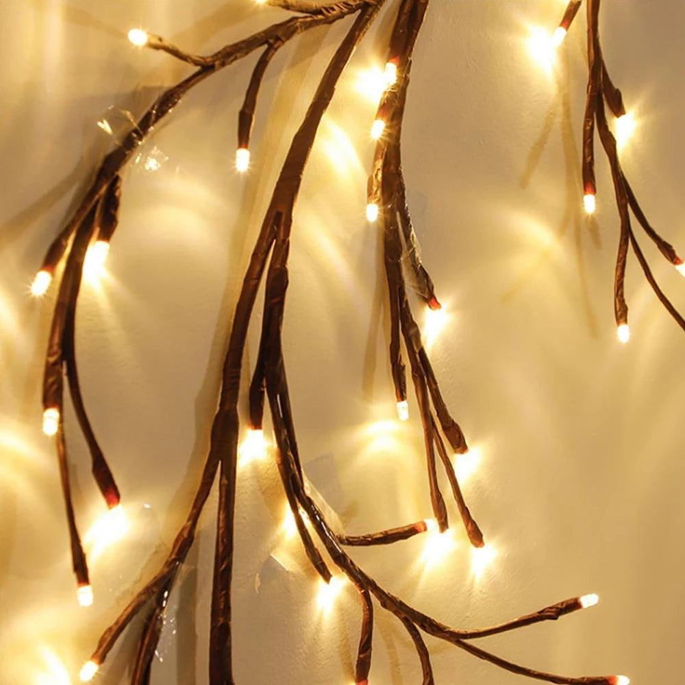 96LED branche d'arbre lampe chambre décoration murale saule vigne arbre bande lumineuse 8 Modes d'éclairage bricolage atmosphère lumière éclairage à la maison