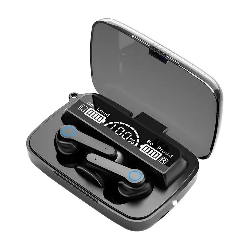 Casque Bluetooth sans fil M19 TWS, prise en charge du jeu, antibruit, tactile, intra-auriculaire, mini banque d'alimentation d'urgence