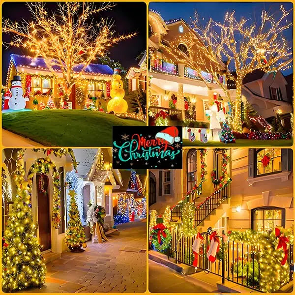 Guirlande lumineuse LED en plastique et cuir, à énergie solaire, étanche IP65, 8 Modes d'éclairage