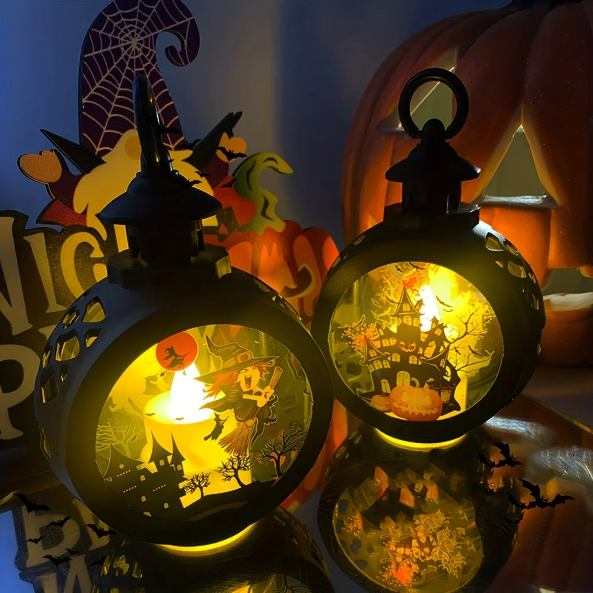 Lampe à Huile LED pour Halloween,  Lanterne