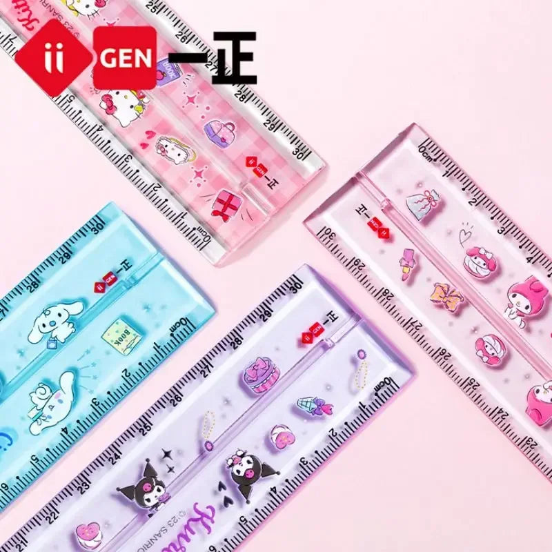 Sanrio Kuromi Image règle pliante rotative 30 cm règles de dessin animé Kawaii pour étudiant école papeterie enseignant récompenses en classe