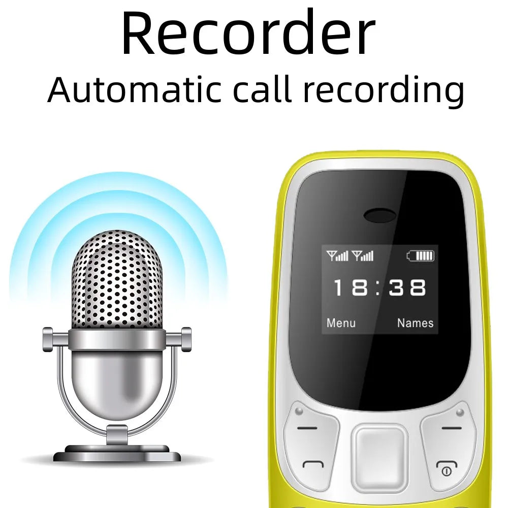 SERVO Petit Téléphone Portable Bluetooth Dialer voix Magique Faible Rayonnement Téléphone Enregistrement D'appel 2/3 SIM GSM Débloqué Mini Téléphone Portable