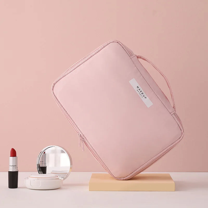 Trousse de maquillage de voyage résistante à l'eau, trousse cosmétique de toilette, boîte de maquillage portable de grande capacité, soins de la peau, évaluation de stockage