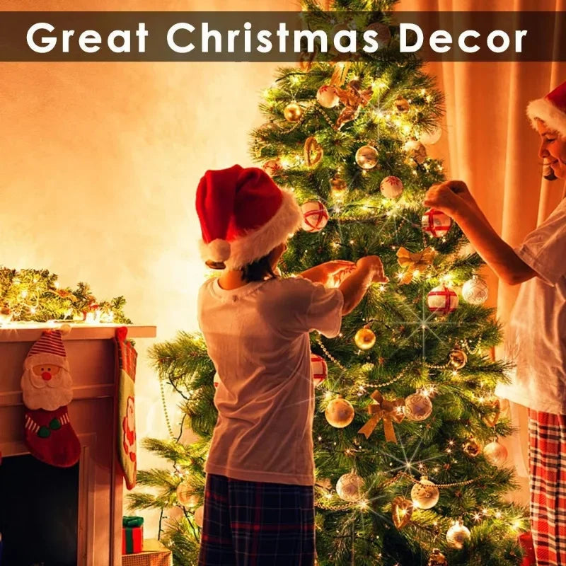 Guirlande lumineuse basse tension en fil de cuivre avec télécommande USB, 10M/20M/30M, 300Led, 8 fonctions, fil de cuivre Led de noël