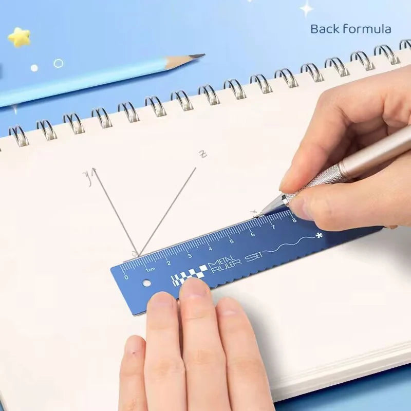 Ensemble de papeterie en alliage d'aluminium multifonctionnel combinaison règle Triangle rapporteur alliage dessin cadeau