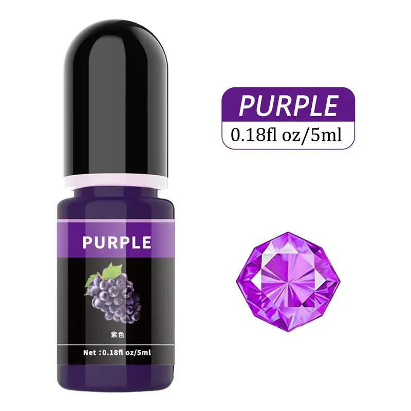 Pigment de résine d'élection xy, liquide, colorant de résine UV, tournant transparent pour résine UV, colle AB, coloration bricolage, fabrication de bijoux d'art, 5ml