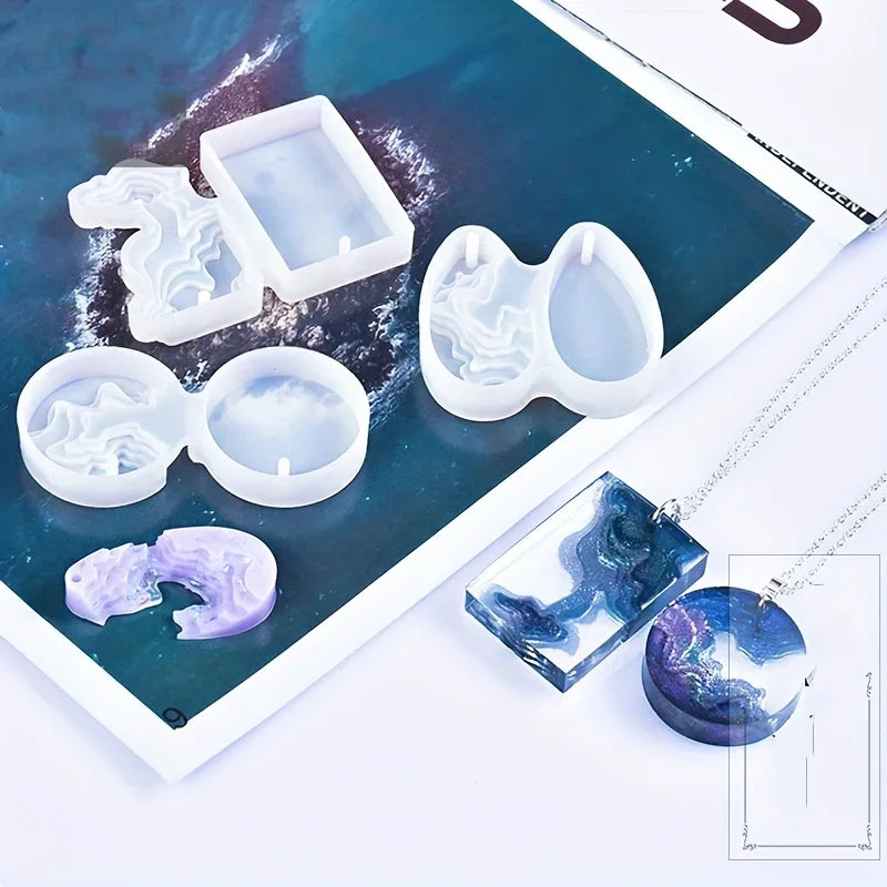 Boucles d'oreilles en cristal, moule en Silicone époxy pour bijoux, boucles d'oreilles, pendentif, fabrication de Style marin, moules en résine époxy UV, artisanat, outil de bricolage