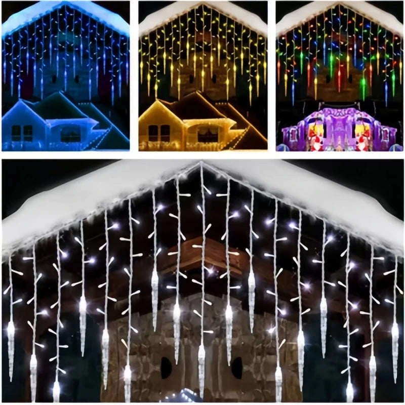 Guirlande de noël LED rideau de glaçons guirlandes lumineuses