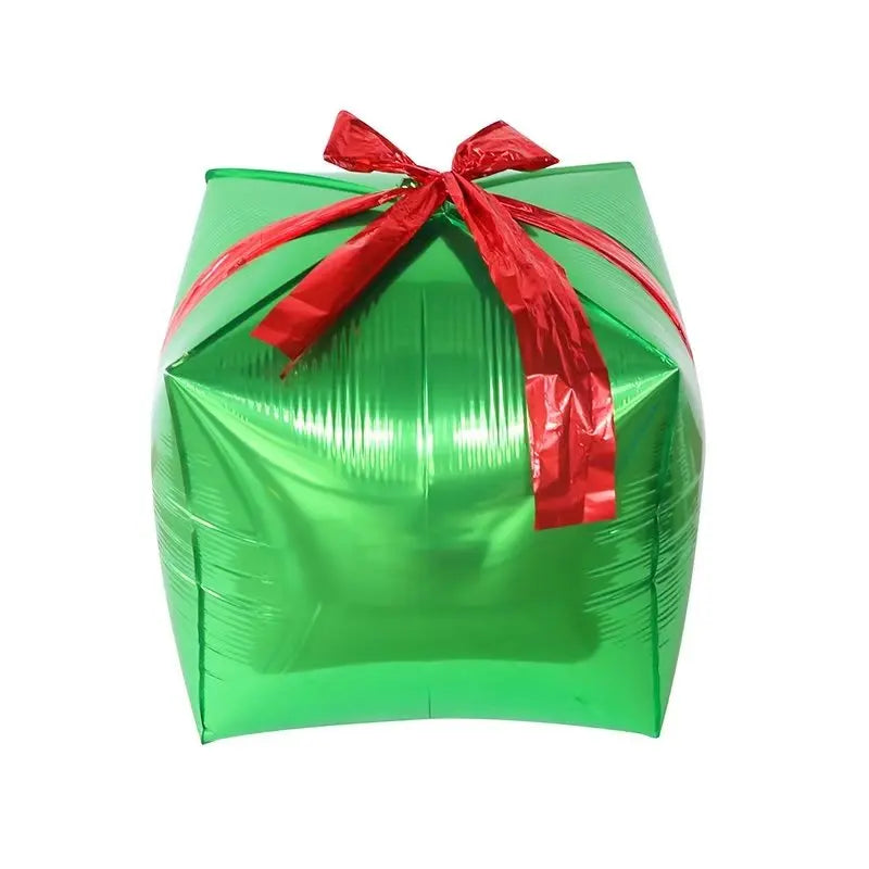 Ballons gonflables en aluminium pour enfants, cube, rouge, vert, bleu, argent, jouets à air, décor de Noël