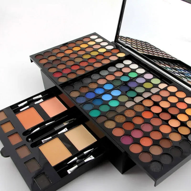 Palette de maquillage pour les yeux, 180 couleurs, fard à barrage, poudre, blush, kit cosmétique, apprêt, Shoous, ensemble