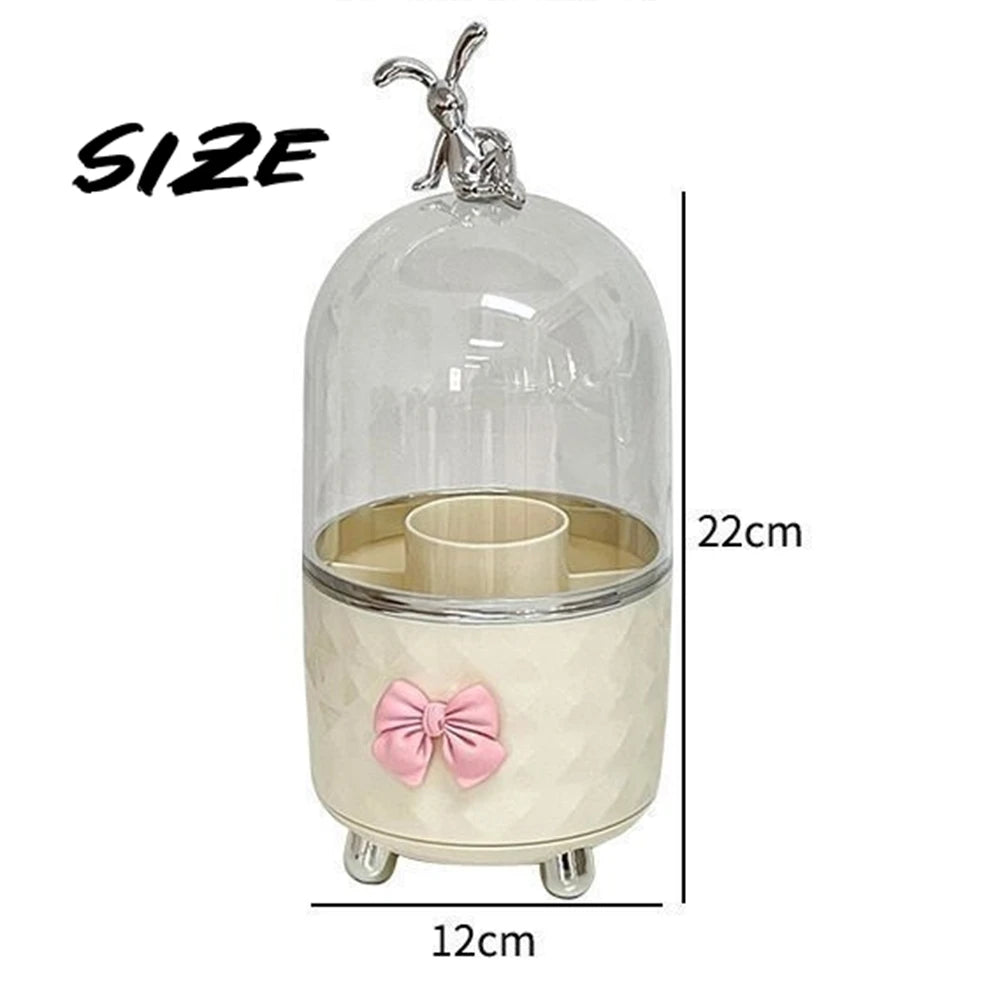Organisateur de pinceaux de maquillage de bureau, boîtes de rangement pour crayons à sourcils, salle de bains, 360 °   Porte-stylo rotatif, commode anti-poussière, étagère à cosmétiques