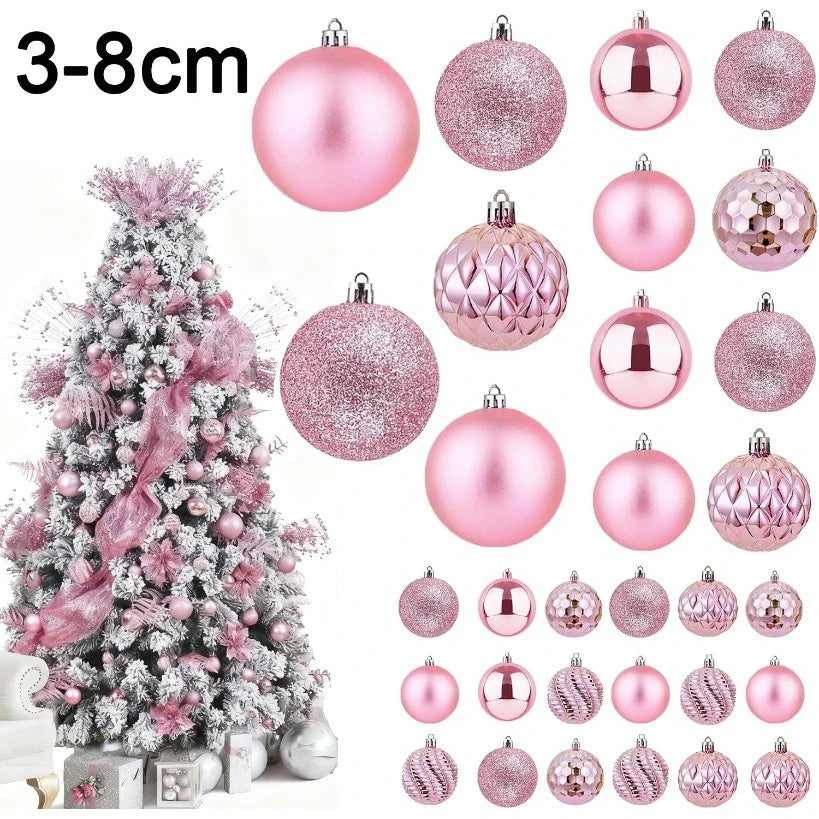 30 pièces 4-8CM grandes boules de Noël suspendues arbre de Noël pendentif