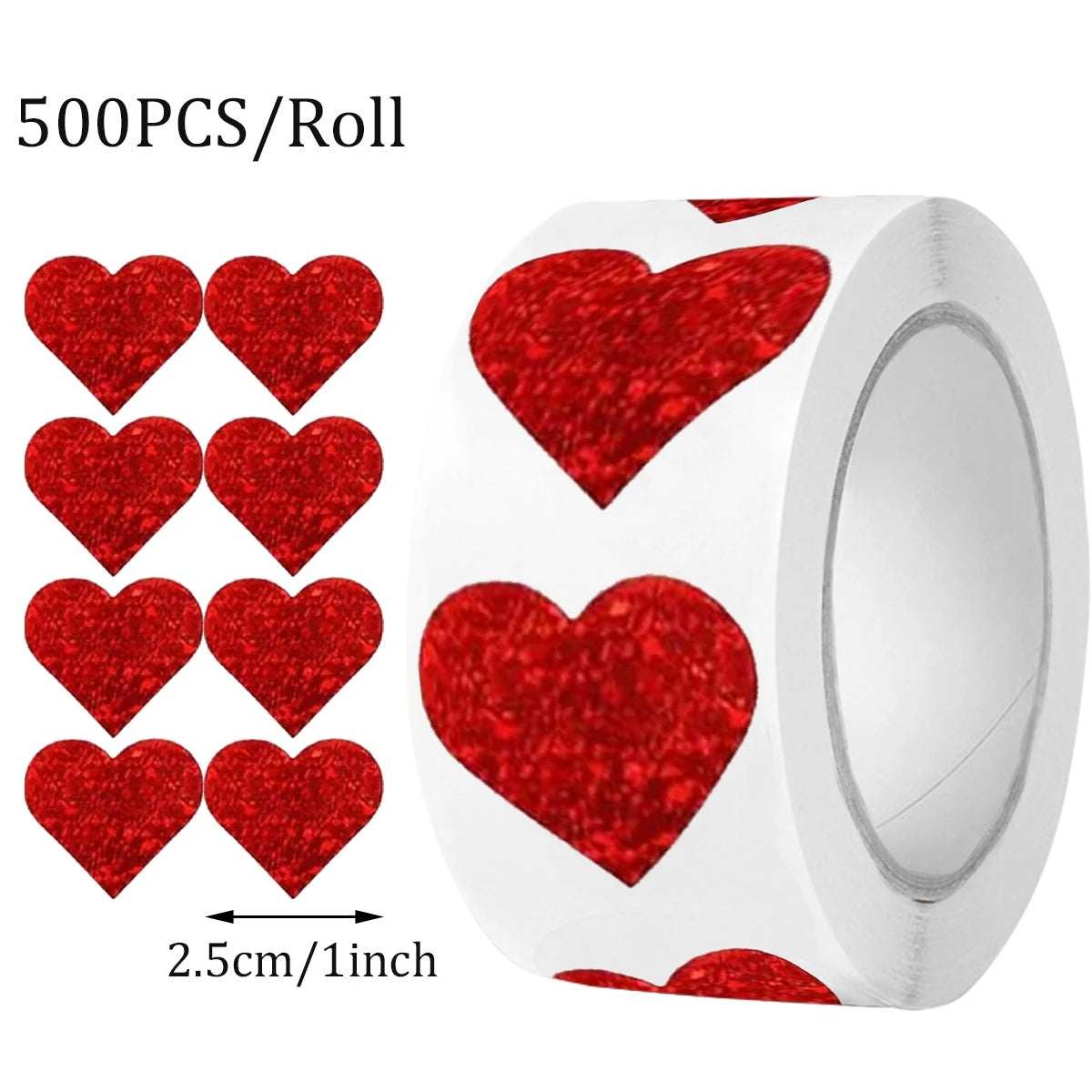 Autocollants cœur rouge pour la saint-valentin, 100 à 500 pièces, 2.5cm, pour emballage de pâtisserie, sceaux d'enveloppe, autocollants décoratifs d'amour