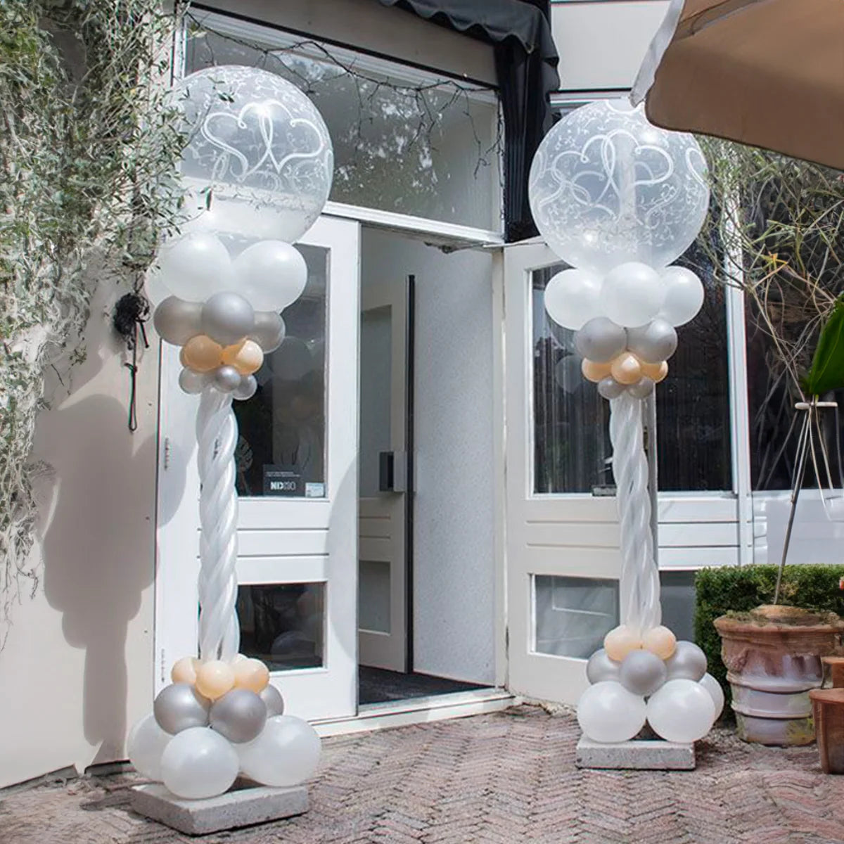 Support de colonne de ballons réglable en métal, avec Base en plastique, pour décoration de mariage, anniversaire, fête prénatale, 1/2 ensembles