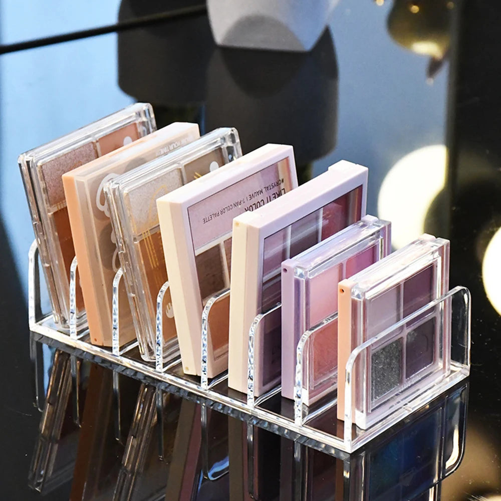 Dressing Table Cosmetics Storage And Arrangement Storage Rack Desktop Partition Transparent Makeup Eye Shadow Storage Box