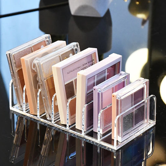 Dressing Table Cosmetics Storage And Arrangement Storage Rack Desktop Partition Transparent Makeup Eye Shadow Storage Box