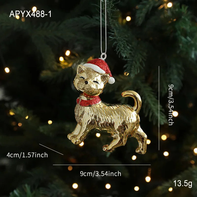 Ornements d'arbre de Noël, cloche d'ours en or, pendentifs suspendus pour arbre de Noël