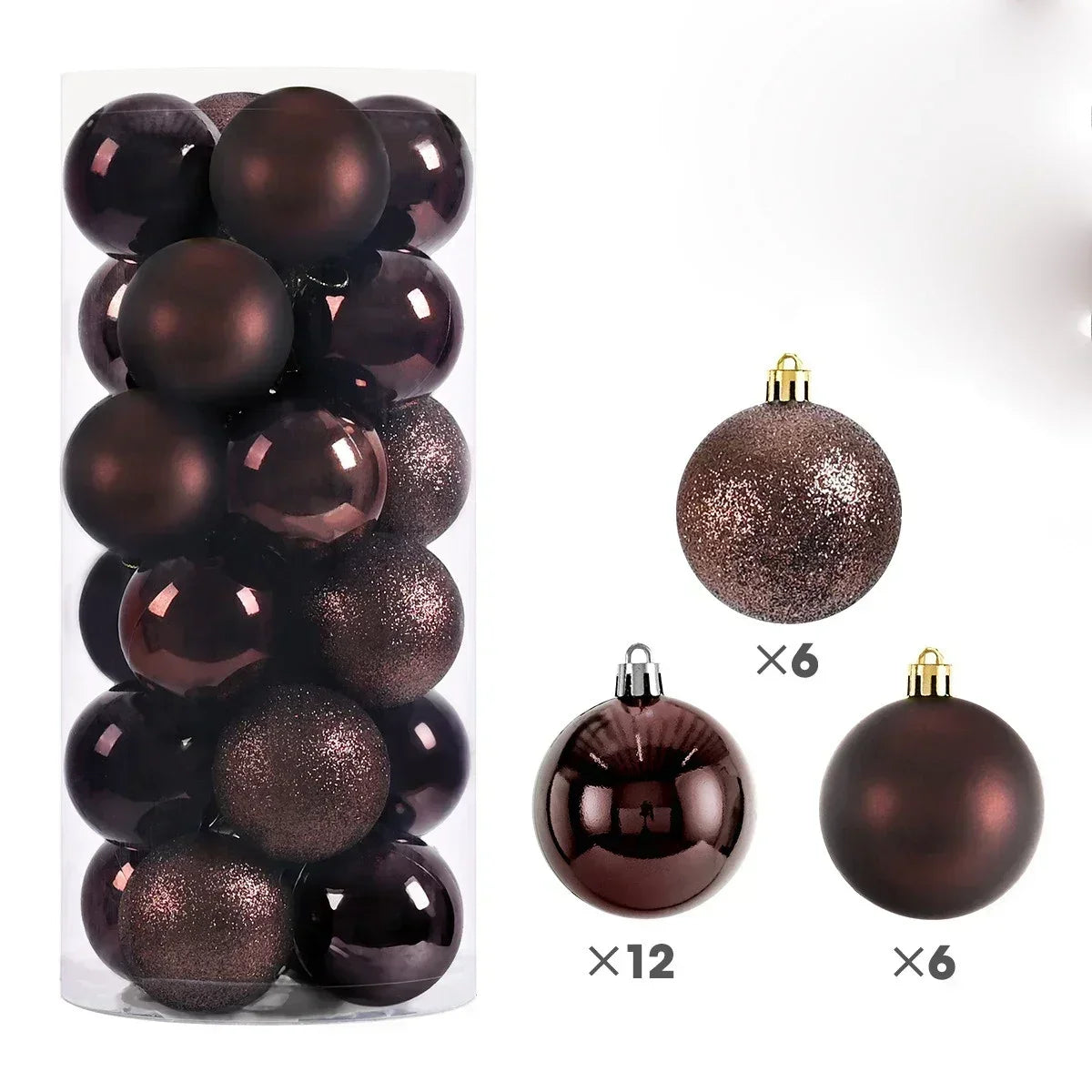 Boules de noël 3/4/6CM, 24 pièces, grande boule, pendentif d'arbre de Noël