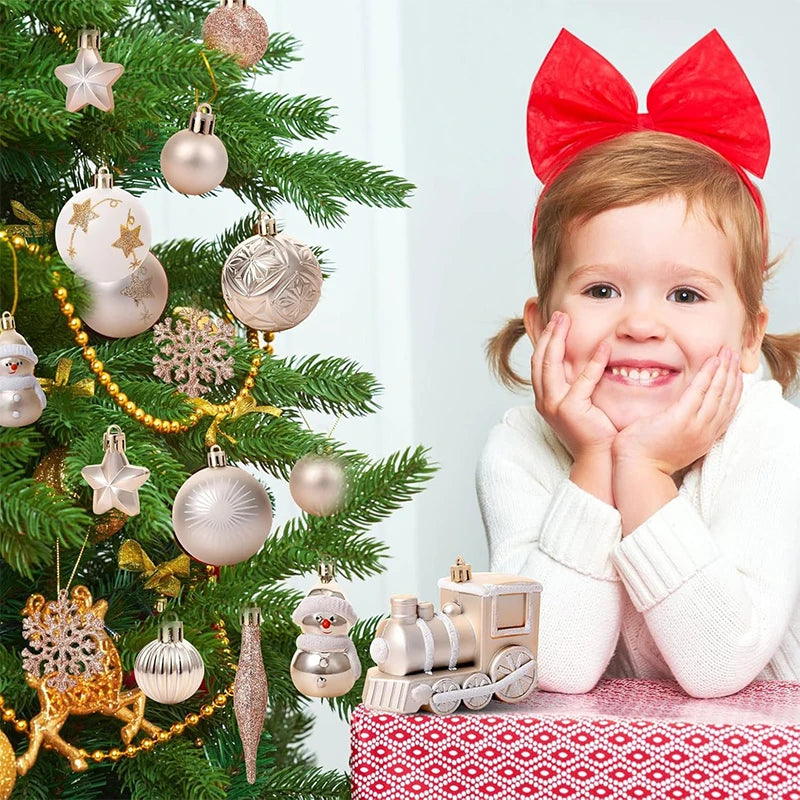 Ensemble d'ornements de boules de Noël, 1 boîte de 3 à 6cm, pendentif suspendu pour arbre de Noël