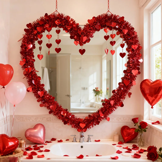 Guirlande de ruban suspendu en forme de cœur pour la saint-valentin, 4M