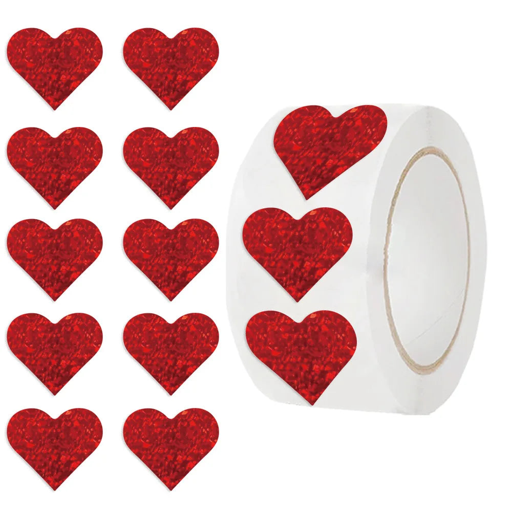 Autocollants cœur rouge pour la saint-valentin, 100 à 500 pièces, 2.5cm, pour emballage de pâtisserie, sceaux d'enveloppe, autocollants décoratifs d'amour