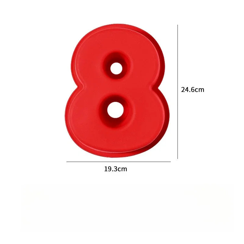 Moule à gâteau 3D grand nombre 10 pouces, moules de cuisson en Silicone 0-8 pour anniversaire, mariage, décorations de fête, bricolage, outils de cuisson à domicile