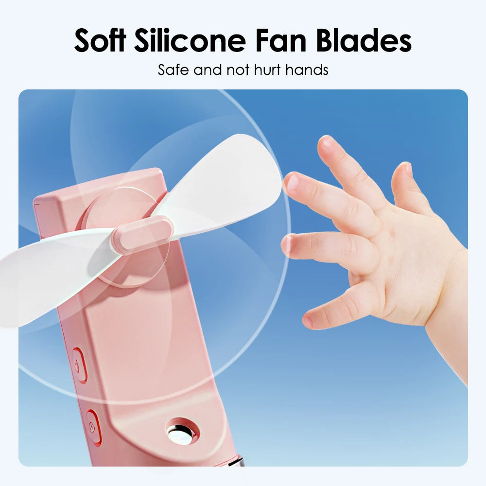 Ventilateur humidificateur Portable, Mini ventilateur de brouillard d'eau portatif, ventilateur de pulvérisation Rechargeable par USB pour l'extérieur/maison/bureau, ventilateur de refroidissement d'été