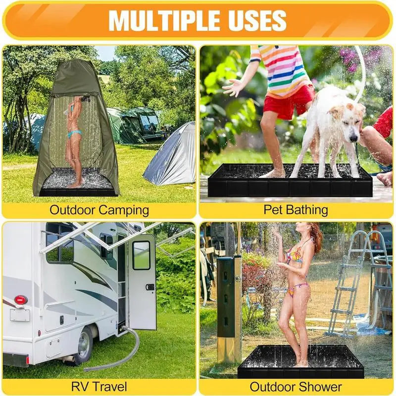 Plateau de douche de Camping, lavabo de douche pliable, Base de sol, bol de Drainage au sol pour tente extérieure, camping-car, voyage sur route, randonnée