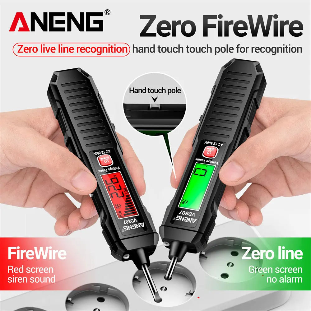ANENG VD807 testeur d'induction à un mot Portable 50/60Hz stylo électrique intelligent capteur NCV AC 12-300V outils de détection de fil sans contact