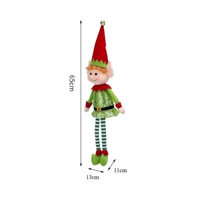 Grandes poupées elfe de Noël à longues jambes de 65cm, pendentifs pour enfants, cadeaux, décoration de Noël