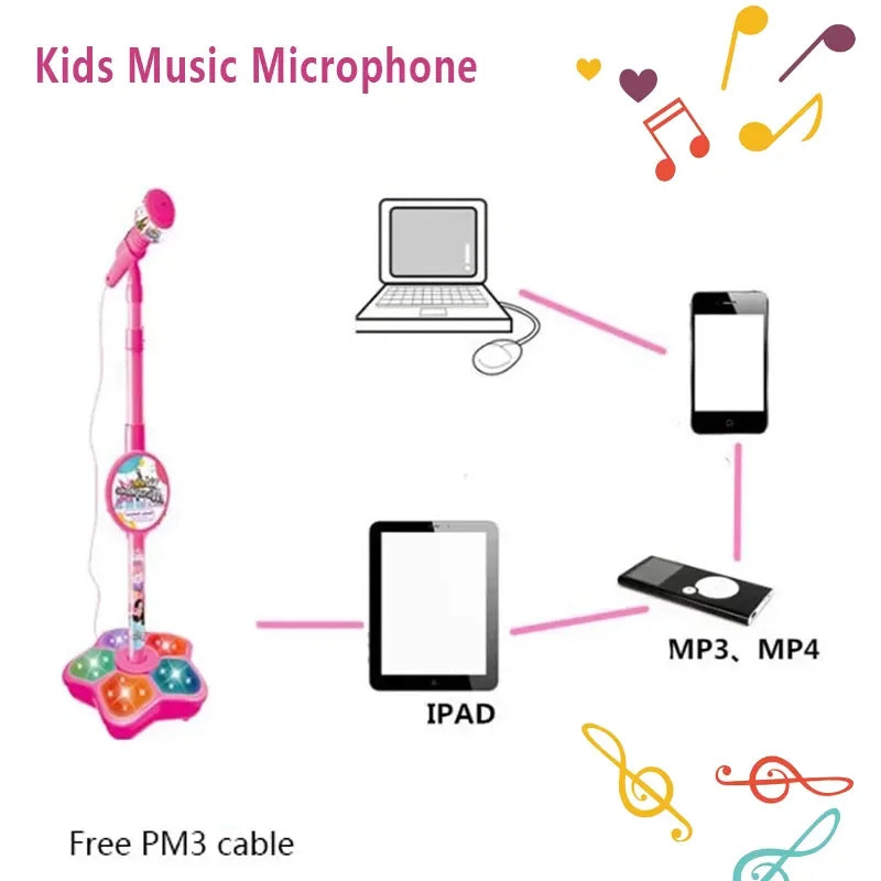 Haut-parleur de Microphone Musical avec chanson populaire, Instrument de musique, jouets éducatifs d'entraînement cérébral, cadeau d'anniversaire pour fille et garçon
