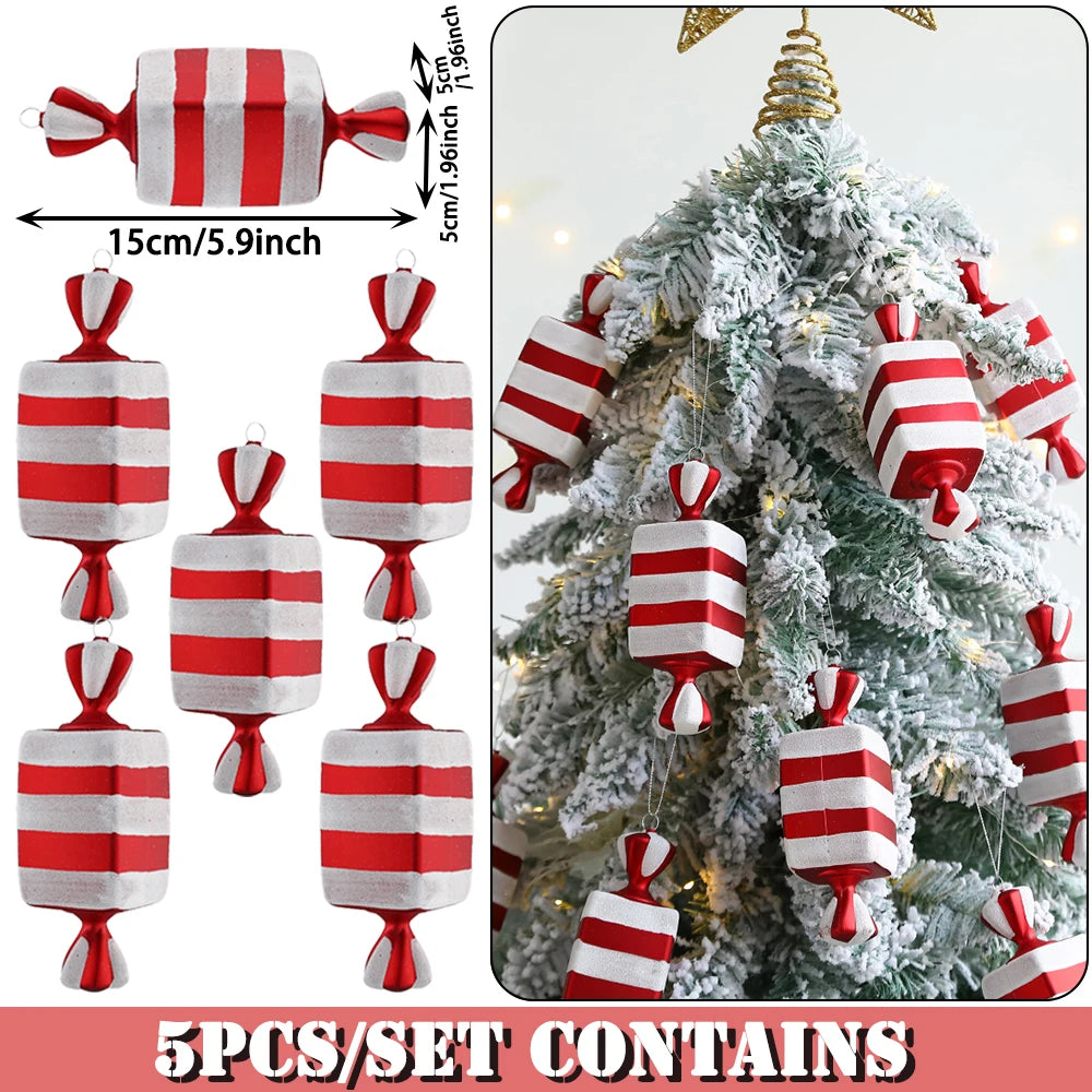 Mélange de cannes de bonbon de Noël mignonnes, sucette, arbre de Noël, ornement de Noël, décoration de la maison, décor de Noel, 2023