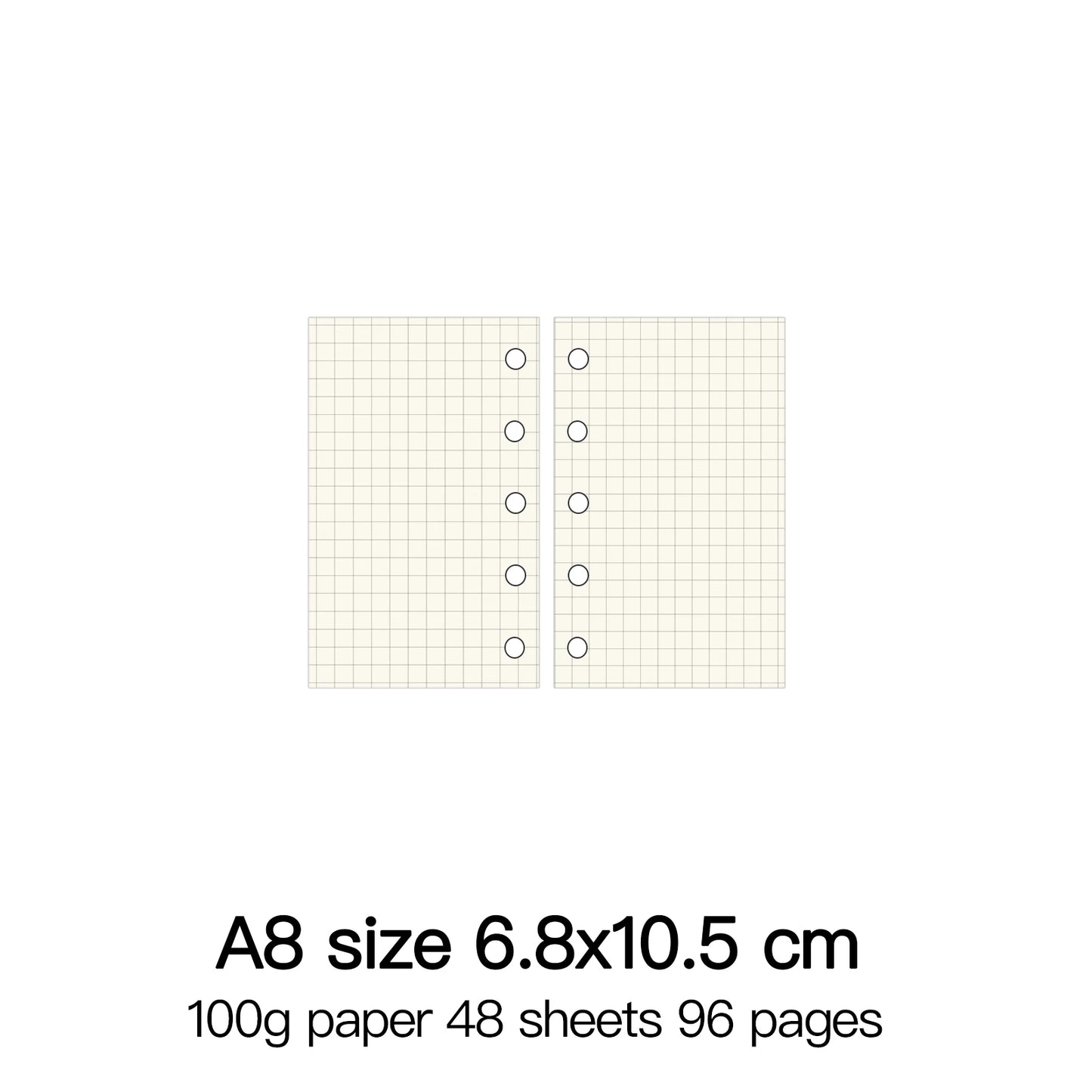 Classeur à anneaux de haute qualité, carnet de notes personnel A5, A6, A7, A8, recharges, feuilles mobiles, spirale, agenda, planificateur, noyau interne, papier 100g