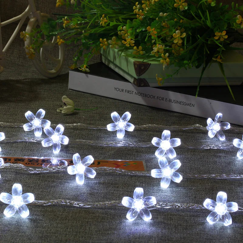 Guirlande lumineuse féerique à piles, 1 pièce, 10/20/30/40 LED, lumières en fleurs de cerisier pour décoration de mariage Patry