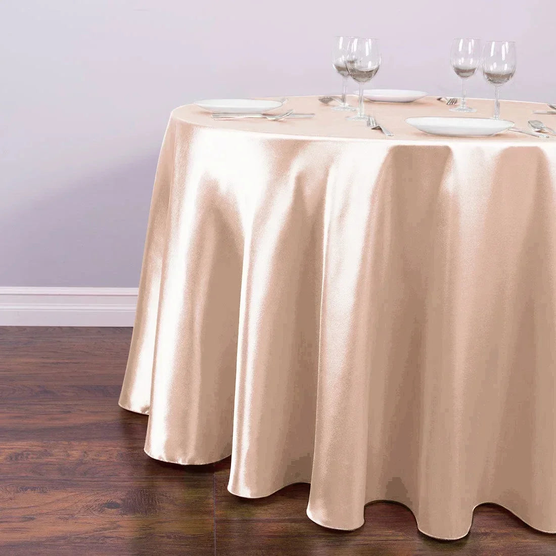 Nappe ronde en Satin, tissu lisse et brillant