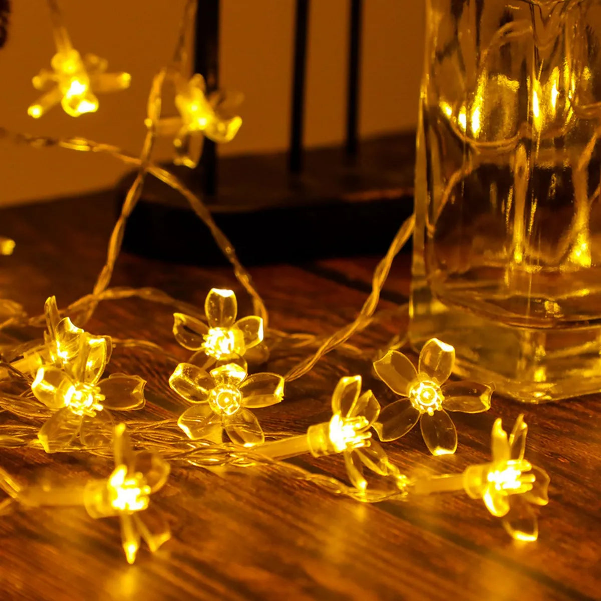 Guirlande lumineuse féerique à piles, 1 pièce, 10/20/30/40 LED, lumières en fleurs de cerisier pour décoration de mariage Patry