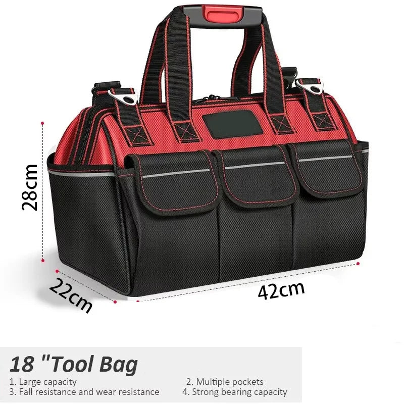 Sac à outils en tissu, clé d'électricien professionnelle, étanche, sac à outils de rangement multifonction pour le travail