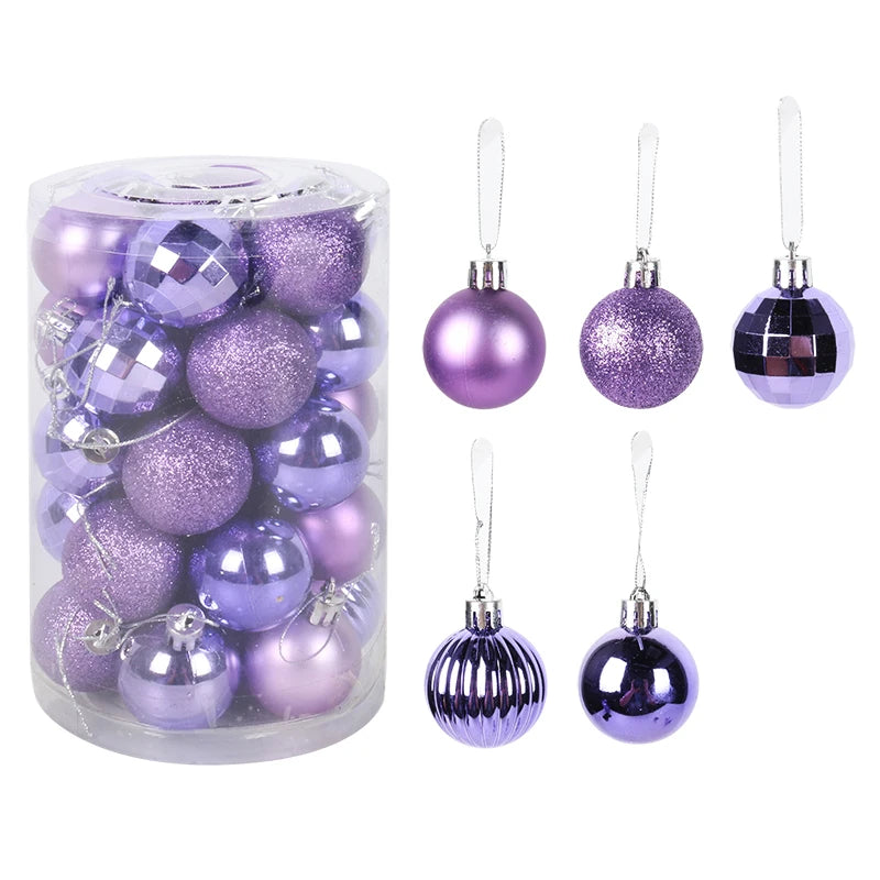 34 pièces boules de plastique de Noël arbre de Noël suspendus ornement boule de pendentif
