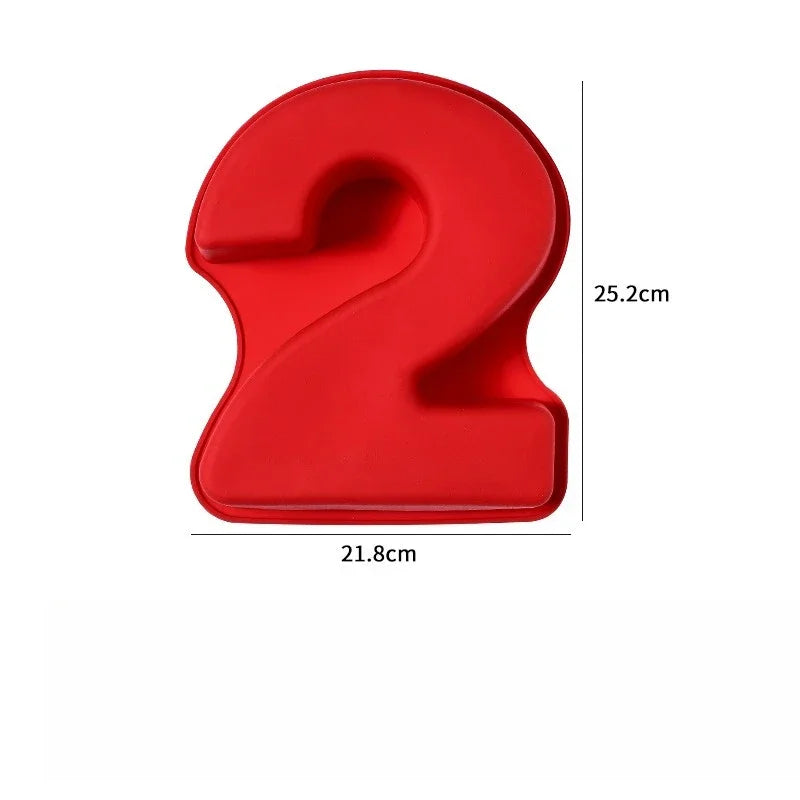 Moule à gâteau 3D grand nombre 10 pouces, moules de cuisson en Silicone 0-8 pour anniversaire, mariage, décorations de fête, bricolage, outils de cuisson à domicile
