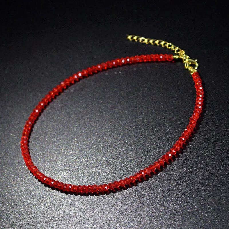 Mode Simple perles noires chaîne courte collier ras du cou Femme