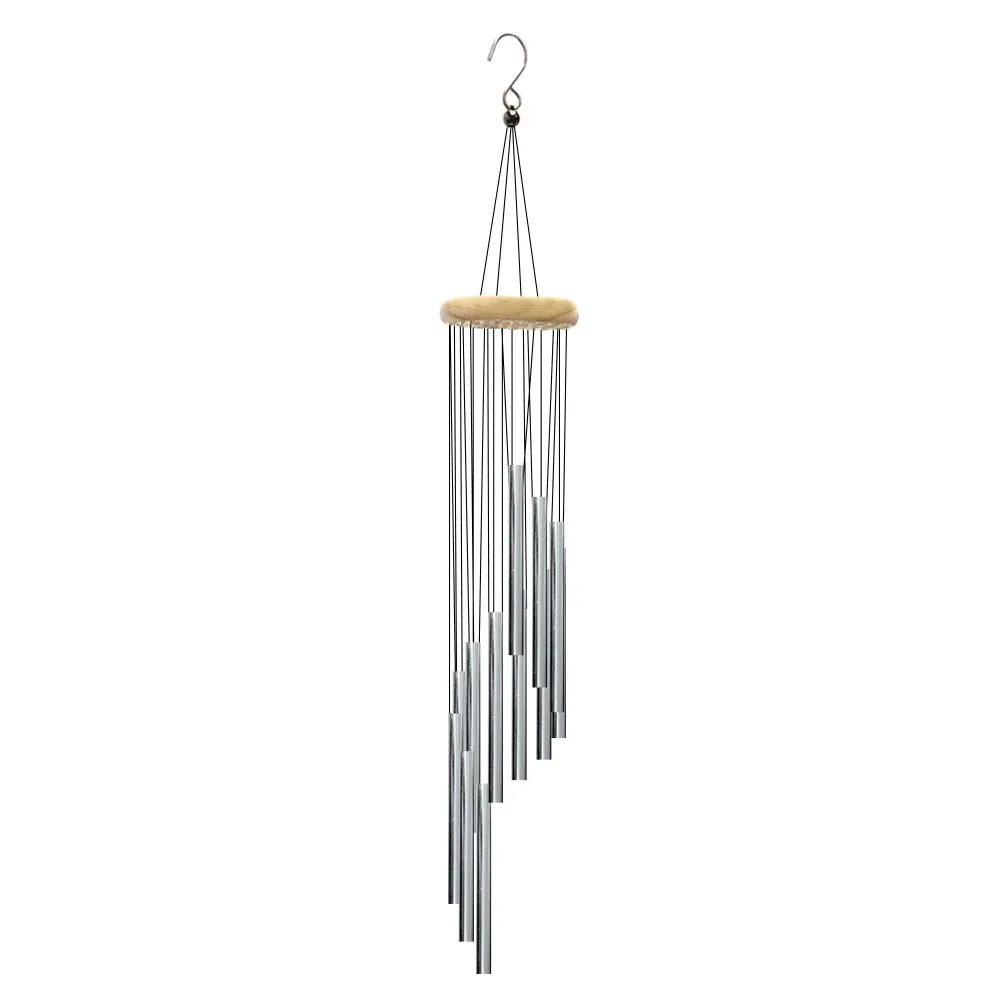 Cloches en alliage d'aluminium avec crochet, cloches dorées et argentées pour l'extérieur, la maison, la fête de mariage, la décoration commémorative, les cadeaux tendance, 12 tubes, 1 PC
