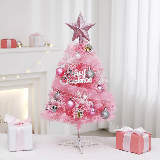 Ensemble d'arbre de noël rose Mini 60cm 45cm, petit décor de table