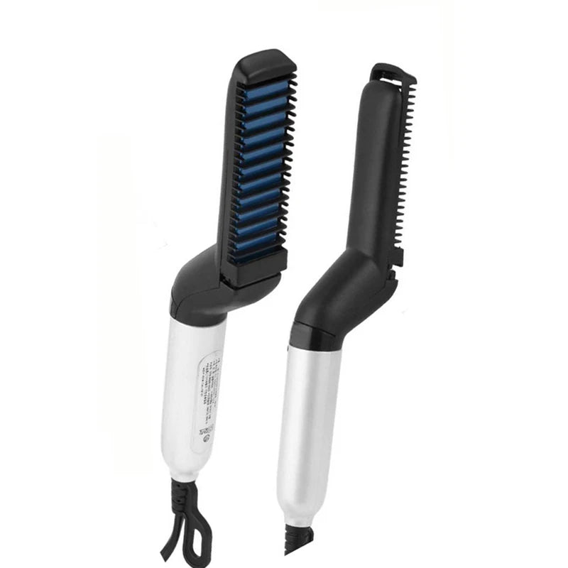 Lisseur de barbe électrique pour hommes, peigne chauffant, rapide, brosse de coiffage