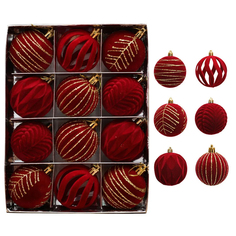 12 pièces 6CM boule de Noël décorations d'arbre de Noël