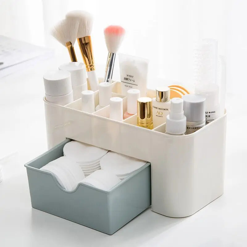 organisateur de maquillage boîte de rangement avec tiroir coton-tige bâton étui de rangement organisateur de rouge à lèvres porte-pinceau maquillage plastique acrylique