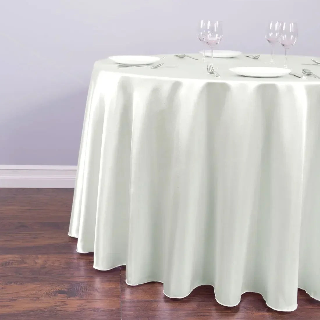 Nappe ronde en Satin, tissu lisse et brillant