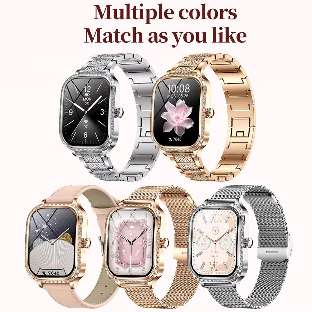LIGE Montres intelligentes pour femmes étanche Bluetooth appel Fitness Tracker Smartwatch Mujer montre numérique pour femme moniteur de fréquence cardiaque fréquence cardiaque/moniteur de sommeil/podomètre/calories