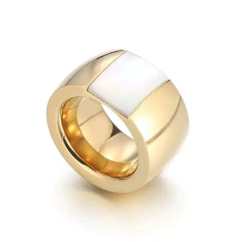 Bague en acier inoxydable pour femmes, cristal autrichien de qualité, pierre bleue, verte, rouge, titane, couleur or, bague de mariage