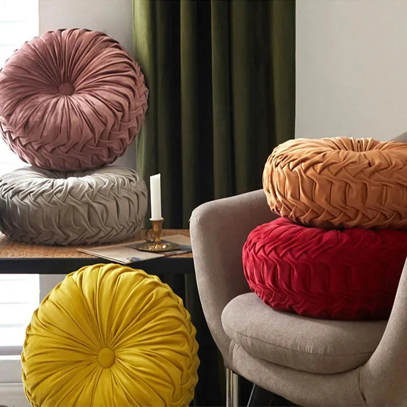 Coussin de soutien lombaire en velours néerlandais 3D plissé