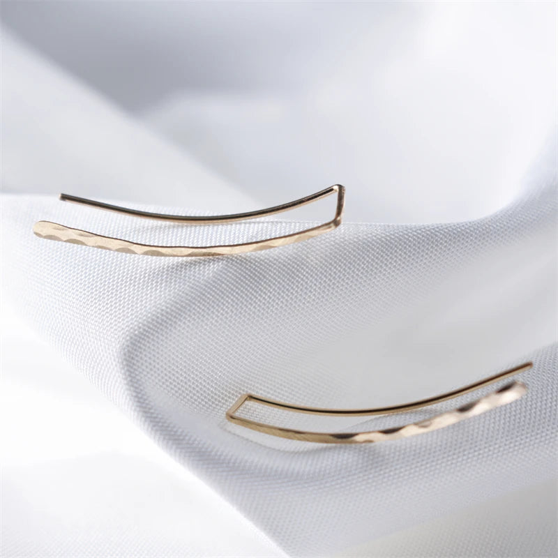 925 argent Grillz Piercing boucles d'oreilles bijoux oreille manchette charme à la main martelé or rempli Brincos boucles d'oreilles pour les femmes Oorbellen
